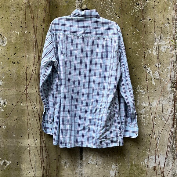 Ermenegildo Zegna - Mens Casual Button Down Shirt- Large - Navy/Aqua, XL, EUC - Picture 3 of 13